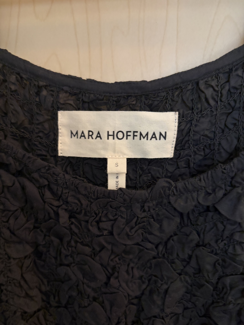 Mara Hoffman Black Popcorn Textured Mini Dress
